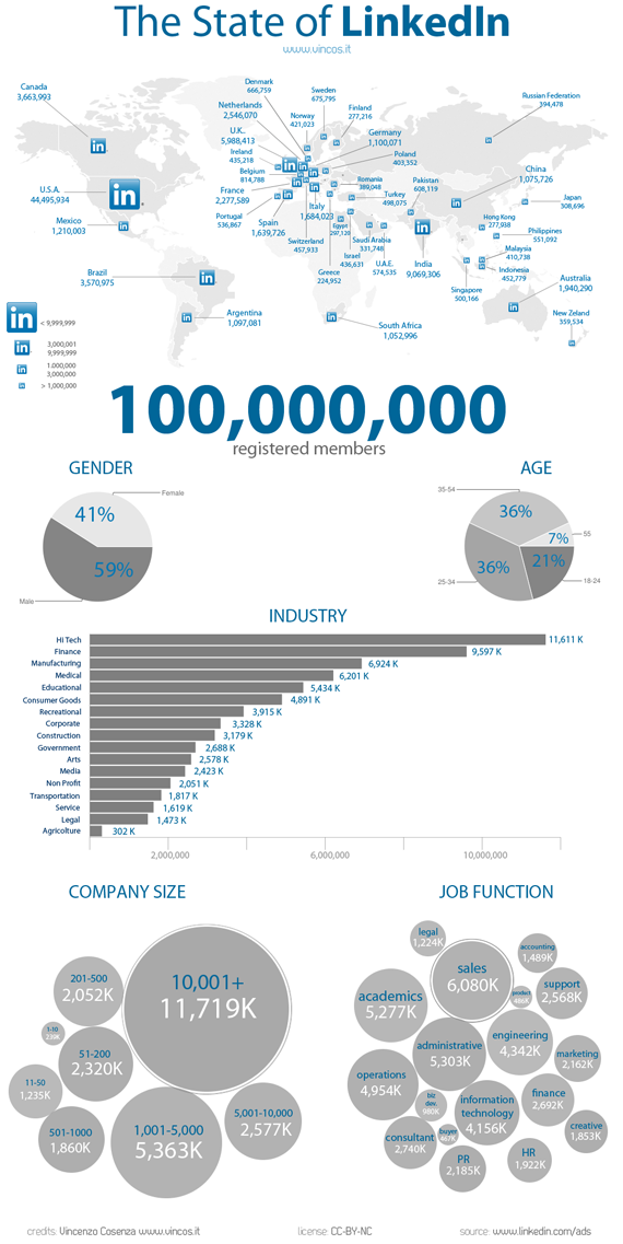 linkedin infographic 100 million