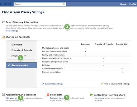Facebook semplifica le impostazioni di privacy